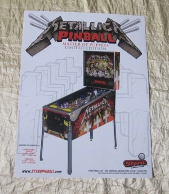 2013 STERN METALLICA LE MASTER OF PUPPETS PINBALL FLYER - Image 1 of 2