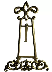 Vtg Ornate Brass Large 13" Display Easel Tabletop Book Plate or Art Holder - Picture 1 of 9