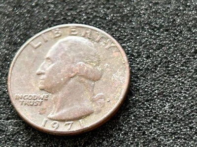 1971 D error quarter brown reverse error over eagle missing cladding both sides - Image 1 of 4