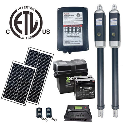 ALEKO ETL Listed Solar Kit Opener for Swing Dual Gates up to 1760 lb - Image 1 of 4