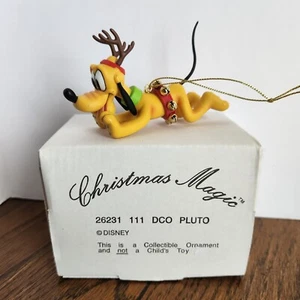 Grolier Christmas Magic Disney PLUTO Dog Christmas Ornament W/ Box 26231 111 VTG - Picture 1 of 5
