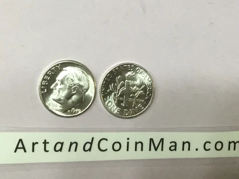 1949 D SILVER BU ROOSEVELT DIME. NICE! Cover