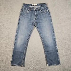 Levis Jeans Boys 18 27x28 Blue Straight Leg Medium Wash Distressed Stretch - Picture 1 of 14