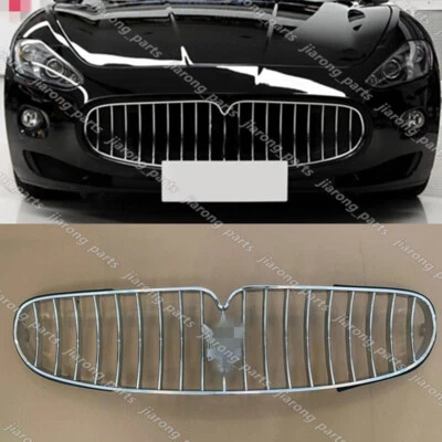 Chrome Front Bumper Center Hood Grille Fit For Maserati GranTurismo 2008-2017 - Image 1 of 4
