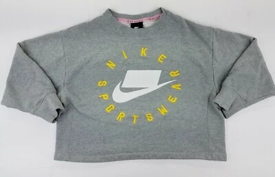 Nike Sportswear Sweater Womens Size S Gray Crop Pullover Gym Workout B12 - Image 1 of 4