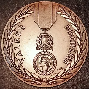 France - Medal Commemorative for La Medal Value And Discipline! Rare - Picture 1 of 2