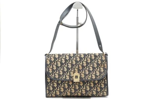 *READ!* Christian Dior Shoulder Bag Purse Trotter Canvas Navy Authentic - Picture 1 of 10