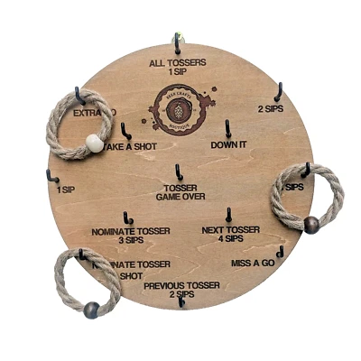 Tipsy Tossers Rope Ring Toss Drinking Game Man Cave Pub Bar Home Gift Beer  Fun - Image 1 of 4