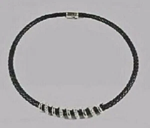 Roberto by RFM Spirali Pave Crystal Faux Leather Crystal Cord Necklace - Bild 1 von 1