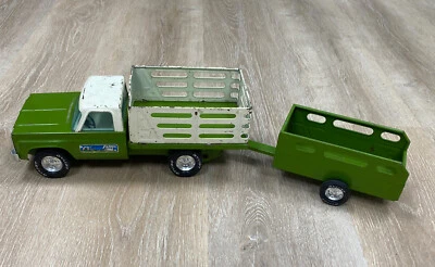 Vintage 70’s Nylint Farms Chevy Stake Truck w/ Trailer - Image 1 of 4