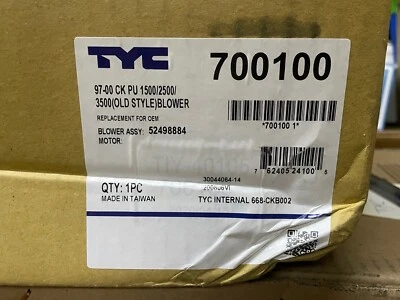 Conjunto de motor soplador HVAC de repuesto Chevrolet Silverado TYC 700100 Foto 1 de 2