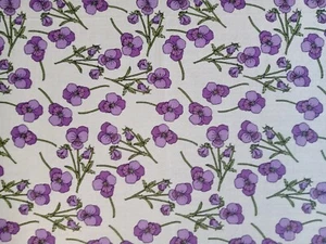 Remnant ROS - PANSIES - FLOWERS - Liberty Tana Lawn cotton approx 67 x 18 cm - Picture 1 of 3