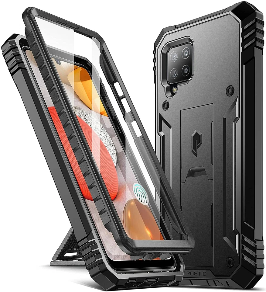 for Galaxy A42 5g Case Poetic Kickstand Shockproof Cover Dual Layer Black