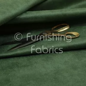 Soft Durable 3 Layer Thick Faux Suede Green Colour Upholstery Furnishing Fabric - Picture 1 of 4