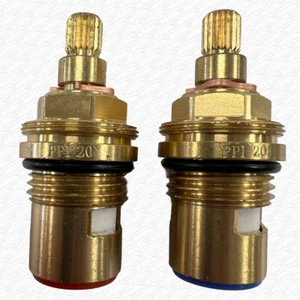 PPI 20 1/2" Thread Ceramic Disc Tap Cartridge Valves A2 - 20 Spline x 7.5mm - Picture 1 of 7