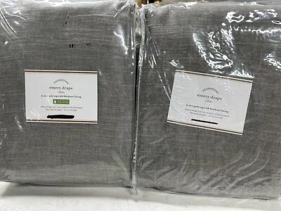 Cortina Pottery Barn EMERY 50x84 S/2 Gris Blackout Forro 3 en 1 Cabezal Foto 1 de 3