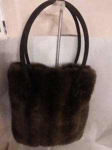 VTG Saks Fifth Avenue Tote, La Maison de la Fausse Fourrure Paris Fur Tan/Brown - Picture 1 of 8