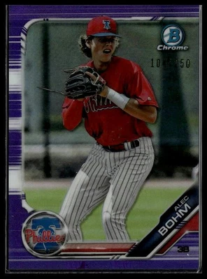 2019 Bowman #BCP-2 Alec Bohm Chrome Prospects Purple Refractor #/250 - Image 1 of 2
