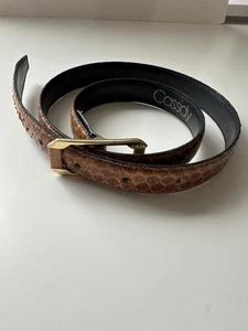 Cintura donna vintage Cassidy vera pelle di serpente marrone piccola - Foto 1 di 7