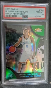 2007-08 Topps Finest #104 Russell Westbrook rifrattore verde /149 PSA 10 POP 10 - Foto 1 di 8