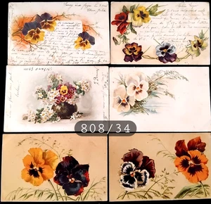 Nr. 808/34 - Set mit 6 Cpa Postkarten verschiedene Gedanken schriftliche Wünsche - Bild 1 von 2