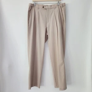 TGW Men's Pleated Golf Pants Size 36x32 Beige Relaxed Fit - Picture 1 of 5