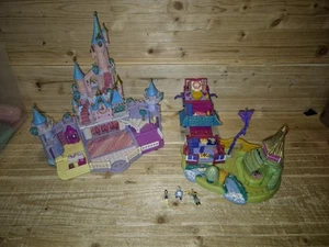 Polly Pocket Disney Vintage Bluebird Cinderellas Light Up Castle + Mulan home - Picture 1 of 6