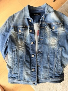 DSquared Mens Denim Trucker Jacket Size 38 Medium - Made In Italy - Picture 1 of 3