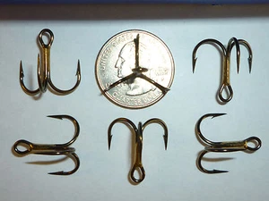 (25) VMC SHORT-SHANK 1X TREBLE HOOKS (SIZE 4) BRONZE (9651BZ) BULK 9651 - Picture 1 of 1