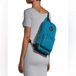 No Boundaries Unisex Nylon Teal Green Sling Bag - Picture 1 of 6