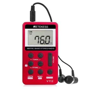 Receptor de radio FM/AM de bolsillo portátil V112 digital recargable caminar deportivo - Imagen 1 de 12