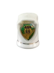 Route US 66 Roadway Sign Porcelain Thimble Vintage - Picture 1 of 8