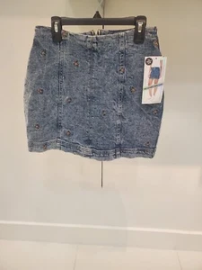 Tinseltown Womens blue jeans Denim butterfly Mini Skirt Juniors XS - Picture 1 of 3