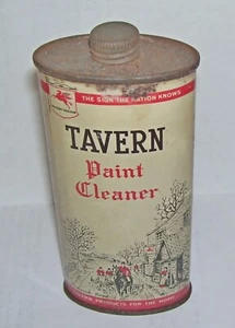 SOCONY VACUUM  TAVERN PAINT CLEANER CAN  4 OZ - Picture 1 of 15