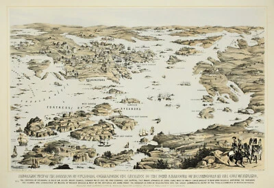 Antique Map "Panoramic View of the Fortress of Sveaborg" (Finland) Packer, 1855 - Image 1 of 4
