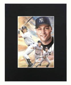 Derek Jeter Yankees MLB Baseball legend Art Mini Poster Print Decor Matted 8x10 - Picture 1 of 5