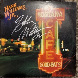COUNTRY MUSIC LEGEND HANK WILLIAMS JR SIGNED MONTANA CAFE LP MY NAME IS BOCEPHUS - Picture 1 of 1