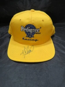 NASCAR Pedigree Brand Racing Snapback Yellow Hat Signed - Picture 1 of 7