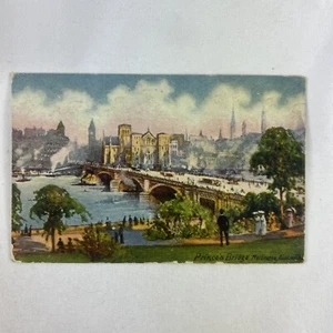 Prince’s Bridge Melbourne Australia Vintage Artist Postcard 1913 - Picture 1 of 3