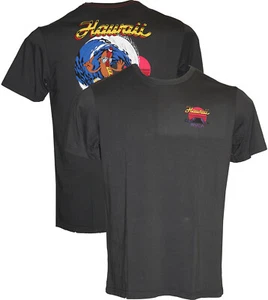 RVCA HOT DOG HAWAII SHORT SLEEVE PIRATE BLACK T-SHIRT Surfing Skateboarding  - Picture 1 of 4