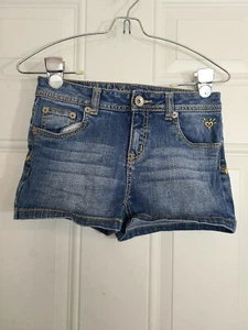 JUSTICE Medium Wash Girls Jean Shorts Size 12R Inseam 2.5 Inch - Picture 1 of 4