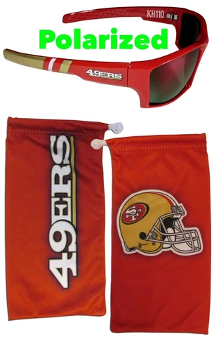 San Francisco 49ers Polarized Wrap Sunglasses w/Microfiber bag Cover
