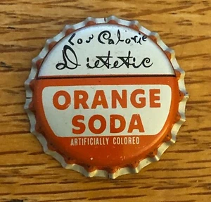 Soda Flaschenverschlüsse Vintage Original 10er Set Diätetic Orange Soda Kunststoff gefüttert - Bild 1 von 4