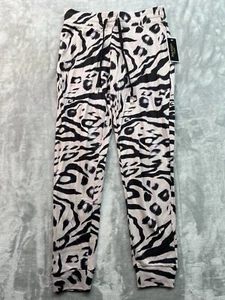 New Juicy Couture Womens Sz Small Relaxed Lounge Pants Pink Leopard Black Label - Picture 1 of 16