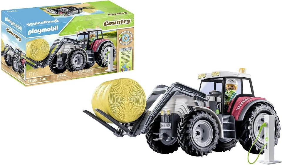Original PLAYMOBIL Country 71305 - Grand Tracteur Avec Accessoires