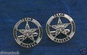 Engraved Texas Ranger Badge Cuff Links - Picture 1 of 1