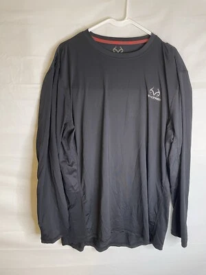 Realtree Base Layer Long Sleeve Black Shirt Logo Stretch Men’s Sz XL 255 - Image 1 of 4