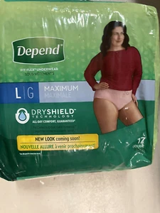 Depend FIT-FLEX UNDERWEAR DRYSHIELD ALL DAY COMFORT MAXIMUM ABSORBENCY L 17CNT - Picture 1 of 1