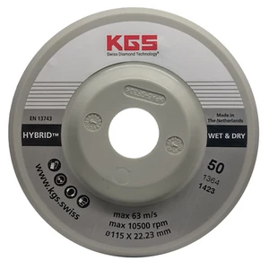 DISCO LAMELLARE DIAMANTATO KGS HYBRID™ 115 GR50 PER PIETRA,PLASTICA ,VETRO, GRES - Foto 1 di 1
