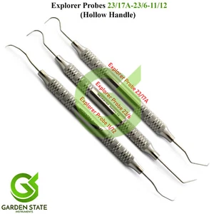 Dental Explorer Probes Hollow Handle Caries & Calculus Detection Restoration Kit - Picture 1 of 5